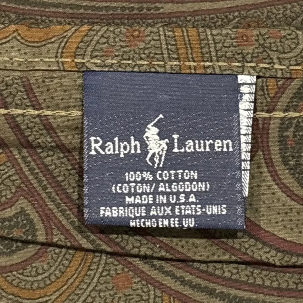 Ralph Lauren Brianna Abstract Paisley Twin Sheet Set Flat Fitted Pillowcase 3 Pc